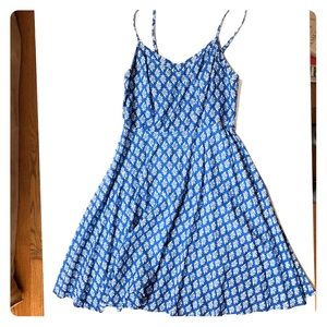 Navy and white print sundress size XS